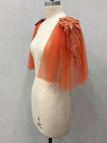 1 Pair 30cm Red Winged Pearl Mesh Puff Epaulette, Dark Bride Accessory - Multicolor - View 20