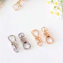 5/10Pcs Flower Buckle Hooks, Rotary Hooks, Dog Buckles, Very Suitable For DIY Hanging Ropes, Jewelry Metal Keychains, Metal Shape Spring Buckles, Openable Climbing Buckles, Keychain Bag Clips, Dog Chain Buckles - Keychain - View 5