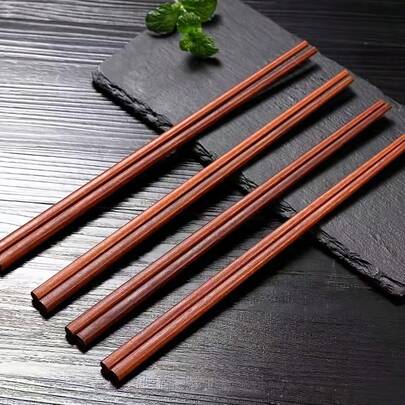 1/5/10 Đôi đũa gỗ tái sử dụng, đũa ăn sushi, đũa ăn cơm, đũa ăn mì, dùng được trong máy rửa chén, đồ dùng nhà bếp và trường học