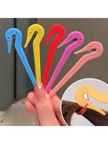 2件装/3件装/5件装便携式脱毛工具，一次性橡皮筋剪发器，发圈取下器，无损剪发工具 - 彩色 - 查看 1