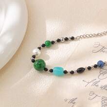 1件不锈钢陶瓷手链，时尚百搭小众设计，个性化颈链，复古多巴胺饰品 - 手鍊 - 查看 4