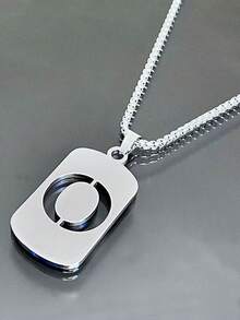 简约时尚百搭26个英文字母项链，男女皆宜，适合情侣、约会、日常佩戴 - 彩色 - 查看 12