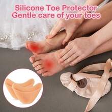 CEYAZYE 4 Pair Silicone Toe Protectors For Women Blister, Soft Gel Toe Covers, Breathable Ballet Dancers Pads For Feet, Reusable Pointe Shoe Cap Protector Pain Relief, Average Size, Beige - Default - View 4