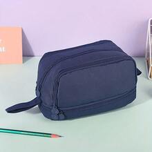 1 Hộp bút nhiều lớp màu đen, hộp đựng văn phòng phẩm dung tích lớn, kiểu dáng đơn giản, phù hợp cho học sinh trung học cơ sở và trung học phổ thông. - hồng - Xem 6