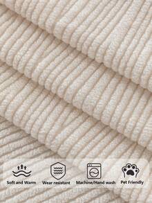 1 bộ bọc ghế sofa bằng vải nhung mềm mại, chống bám bẩn, bền chắc, chống trượt, phù hợp cho mọi mùa, thân thiện với thú cưng, có thể giặt máy, bọc đệm sofa co giãn, phù hợp với sofa đơn/sofa đôi/sofa 3 chỗ/4 chỗ, sofa hình chữ L, bọc tựa lưng - Sọc chéo - trắng - Xem 5
