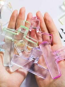 8/4/2pcs Transparent Plastic Acrylic Clip-On Stationery, Student Supplies, Jelly Clips, Multi-Functional Photo Clips, Creative Office Supplies, Exam Paper Clips, Invoice/Document Organizer, School Supplies - Swallowtail Clip - View 6