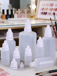 Multi-Size Empty Plastic Squeeze Dropper Bottles Set, Leak-Proof Refillable Containers With Twist Caps, Ideal For Storing Nail Art Liquid, Ink, Essential Oils, Glue & Cosmetics, Suitable For Nail Technicians, Crafters, DIY Enthusiasts & Beauty Lovers, Perfect For Salons, Home Use, Travel & Craft Projects, PE Material, Versatile As Refillable Bottles, Dropper Containers & Travel Cosmetic Organizers - Multicolor - View 3