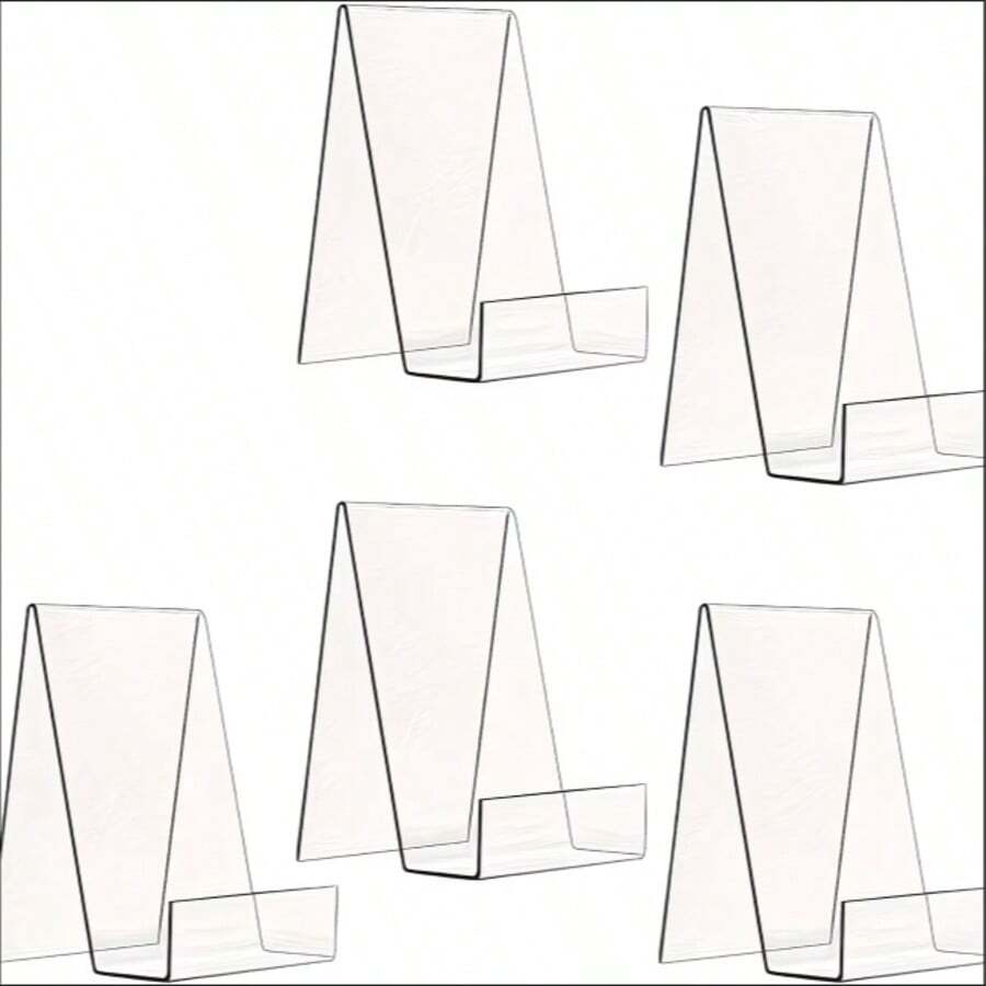 5 pièces Étagère à livres en acrylique transparent, support de livre multifonctionnel, présentoir de bureau pour produits, tablettes, livres de cuisine