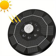 1個戶外太陽能花園噴泉泵，附7個噴嘴，IPX8防水，附彩色燈光，氛圍燈，適用於戶外鳥類、鳥浴池、池塘、露台、花園裝飾 - 黑色 - 查看 6