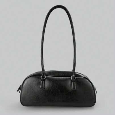 Borsa a tracolla e shopping di stile commuting, ispirata al design di balletto, con dettagli color argento, adatta per donne in movimento, shopping o