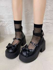 2024 Summer New White Mary Jane Shoes, Versatile Retro Style, Increase Height, Suitable For Skirts - Black - View 5