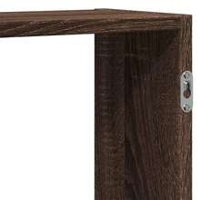 vidaXL Wandregal Dunkle Eiche 129x18x42cm Holzwerkstoff, Schweberegal, schwebendes Regal, Regal, Wandboard, Regal schwebend, Regal hängend - Dunkle Eiche - Übersicht 8