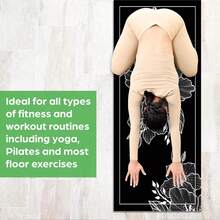1pc 71*22inch Yoga Mat, Various Floral Patterns Available - Non-Slip Wear-Resistant Extra Wide & Thick Fitness Mat, Home & Professional Beginner Yoga Training Mat - Multicolor - View 3