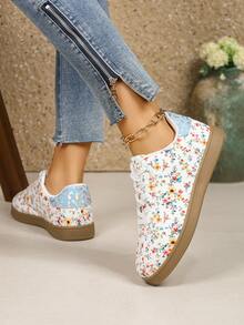 Women's White Sneakers, New Spring/Autumn Korean Fashion Casual Vulcanized Shoes, Flat Non-Slip Athletic Shoes - Safflower - View 4