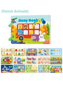 1 Pc Montessori Silent Book, Suitable For Children - Preschool Learning Activity Book - Sensory Toys - Kindergarten Educational Toys, Suitable For Children, Schools, Students, Stationery, Learning Supplies - Multicolor - View 9