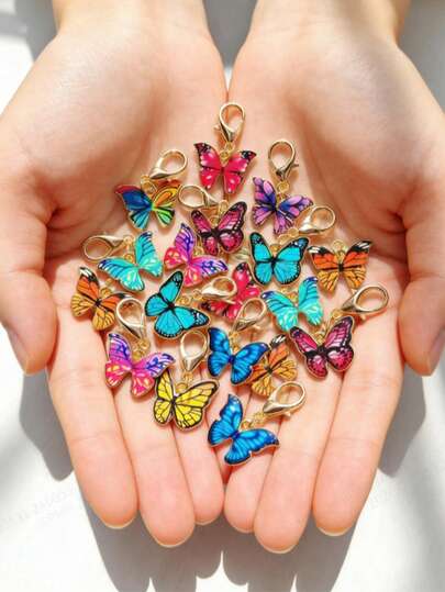 10 piezas Llaveros con mariposa, Llavero de metal con estilo bohemio de animal, Colgante para billetera/bolso/mochila, Accesorio para estuche de auriculares, Regalo para mujer, Decoración para Halloween/Día del Maestro, Dije para verano/playa/bolso, Llavero, Llavero de mujer, Accesorios para automóvil, Esencial de viaje, Esencial para billetera, Llavero de coche, Regalo de Pascua