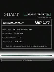 okhealing Professional Carbon Fiber Shaft 12.5mm Tip Pro Taper Shaft 3*8-8/Radial Joint 737mm/29inch Single Shaft, Green - Green - View 3
