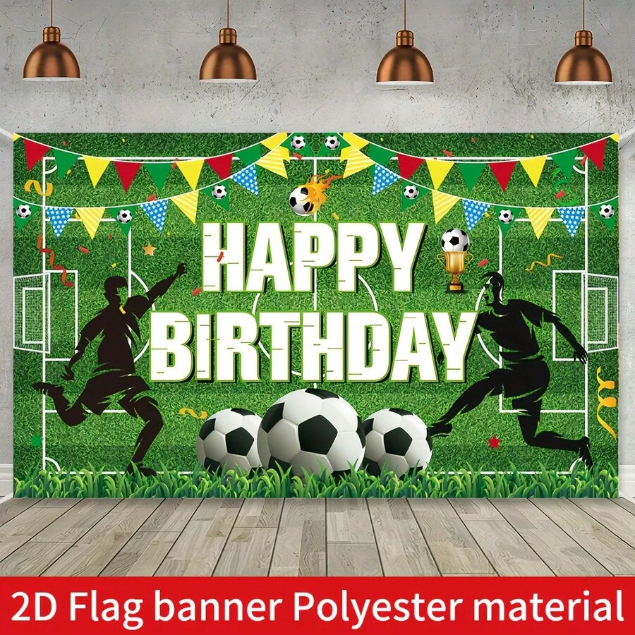 Banner de petrecere multifuncțional 2D plat - temă energică de fotbal american, potrivit pentru sărbători acasă și în grădină, fundaluri de studio și evenimente în aer liber, disponibil în diverse stiluri și dimensiuni. - 2 - Vizualizare 1