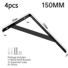 4pcs Heavy Duty 6" Shelf Brackets With Mounting Screws - Durable Wall L Brackets, 150x95mm - A - View 7