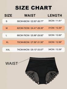 1 chiếc quần lót định hình eo cao bằng ren dành cho nữ, nâng mông và làm thon gọn eo, quần lót định hình thanh lịch. - màu đen - Xem 7