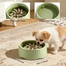 2-In-1 Convertible Slow Feeder Dog Bowl, Regular And Slow Mode For Fast Eaters, Anti-Bloat, Interactive Puzzle, Non-Slip For Small Medium Large Breed Dogs, Cats, Puppies, Pets, Matcha Green - 2公升 - 查看 8