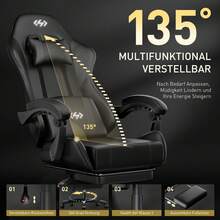 HLONONE Gaming Chairs - 黑色 - 查看 5