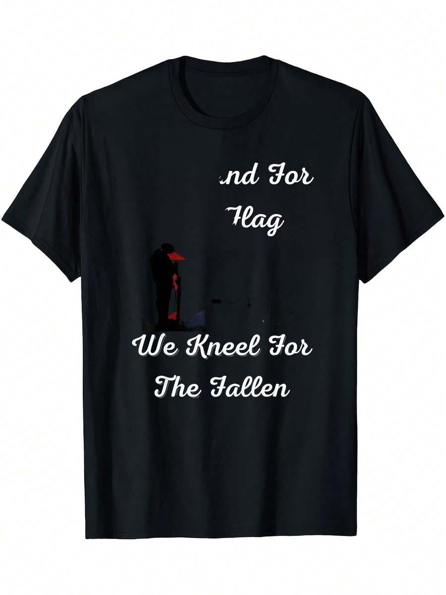 Women-Shirt Tshirt We Stand We Kneel Fallen Union Jack-Shirt - Black - View 1