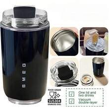 240ml Smeg Coffee Mug Stainless Steel Travel Water Bottle Insulated Cup 8 Colors - 黑色 - 查看 5