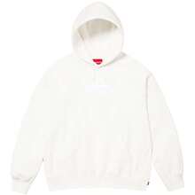 Supreme FW23 Fall/Winter Collection WEEK16 Box Logo Hooded Sweatshirt, Solid Color Logo Pullover Fleece Hooded American Style  Sweatshirt, Unisex - White - View 1