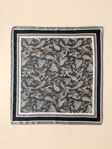 1条男女通用印花围巾，多功能领巾，仿丝小领带围巾 - 彩色 - 查看 6