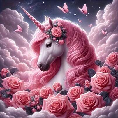 1 pieza [30*30cm/11.8*11.8in][40*40cm/15.7*15.7in] Kit de pintura de diamantes acrílicos 5D, patrón de unicornio, adecuado para principiantes adultos DIY Mosaico de arte de diamantes, pintura de diamantes DIY de perforación completa, aplicable para decoración de pared de sala de estar, dormitorio, oficina, regalo de decoración del hogar sorpresa para familiares y amigos