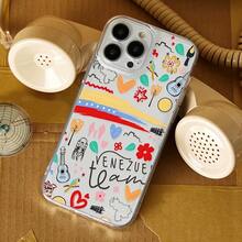 Phone Case - Art V-Venezuelas Culture Doodle Hot Phone Case For  17, 16E, 16, 15, 14, 13, 12, 11 Pro Max, Mini, Air, XR, XS, X, 7, 8 Plus, Featuring A Transparent TPU Soft Back Coverfunda Para  17 Pro Forros Para  Cheap  17 Case - 混合顏色 - 查看 7