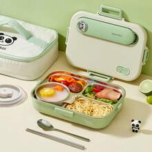 304 Stainless Steel Bento Box, Adult Lunch Box With Soup Bowl And Utensils, Leak-Proof Microwave Lunch Containers, Compartment Divided Meal Prep Containers, Metal Travel Food Containers For Student Office - Multicolor - View 8
