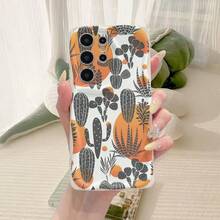 1个时尚仙人掌图案不对称奶油色手机壳，适合日常使用，兼容 17 Pro/17 Pro Max/17 Air/17/16 e/16/15/14/13/12/11/Galaxy S23/S24/S25/S26/A57/A37/A17/A07系列 - 白色 - 查看 5