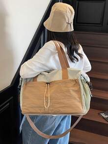 時尚壓紋PU軟皮大容量旅行包/手提包，多口袋行李包，方便手提健身包，乾濕分離瑜伽包，輕量訓練包，適合學生、醫生、護士、教師、白領、商務人士，適用健身房、醫院、郵輪必需品、學校、機場、外出、戶外運動、徒步、訓練、工作、旅行度假、週末過夜，節日禮物、生日禮物 - 彩色 - 查看 12