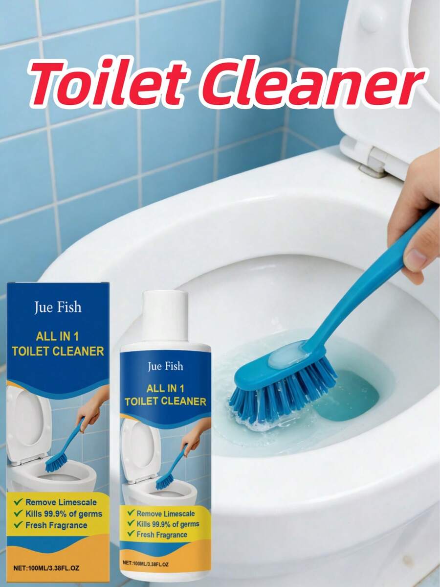 JUE FISH Toilet Cleaner - Household Bathroom Toilet Cleaner, Removes Stains, Reduces Odor, Descales. This Toilet Cleaner Is Specially Designed For Household Bathrooms. It Strongly Penetrates And Dissolves Stubborn Limescale, Urine Stains And Dirt. Just One Wipe And It's Clean, Saving Time And Effort. It Quickly Breaks Down The Source Of Odors - Liquid - View 1