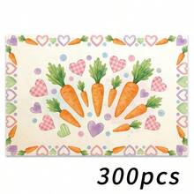 4pcs Easter Theme Placemats, Cute Rabbit Pattern With Diamond Elements And Floral Design, Suitable For Party Dining And Easter Decoration. Size: 30x45cm, Applicable For Seasonal Home Decor, Holiday Table Decor, Farmhouse Style, Washable And Durable. An Ideal Gift Choice. - Multicolor - View 22