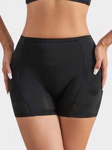 Women's Padded Panties With Removable Sponge Inserts, Butt Lifter Hip Enhancer Shapewear Shorts, Tummy Control Body Shaper, Tight-Fitting - Black - View 6