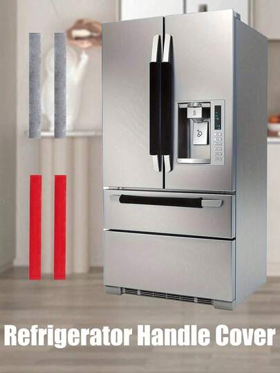 2 piezas Cubierta protectora para manija de refrigerador, manga protectora anti-colisión, anti-escaldadura y anti-congelamiento, cubierta decorativa antideslizante para manija de horno microondas y lavavajillas