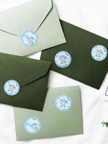 500张蓝色小象圆形贴纸，适用于一周岁生日派对装饰、性别揭晓派对男孩礼物包装、糖果袋封口贴纸、性别揭晓派对装饰、婴儿派对装饰、DIY日记剪贴簿贴纸、装饰标签、婴儿派对用品、儿童DIY手工贴纸、派对小礼物、游戏奖品、学习用品、蓝色小象派对装饰、生日派对用品 - 藍色小象 - 查看 6