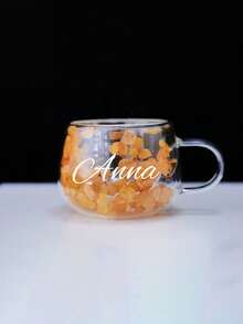 Taza de vidrio de doble capa personalizada con asa, taza de café transparente de borosilicato de alta resistencia al calor, taza de vidrio con patrón floral grande para té y leche, estilo minimalista y elegante - multicolor - Ver 21