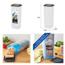 Honey-Bread Plastic Storage Keeper, Clear With Gray Lid (1 Each) 5.25" X 5.25" X 13.62" - 1 - 查看 1