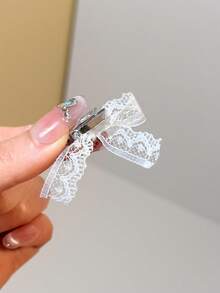 30个女士甜美蕾丝蝴蝶结发夹，可爱小发卡，发夹，刘海夹，多功能优雅侧边发饰，适合日常使用 - 白色 - 查看 5