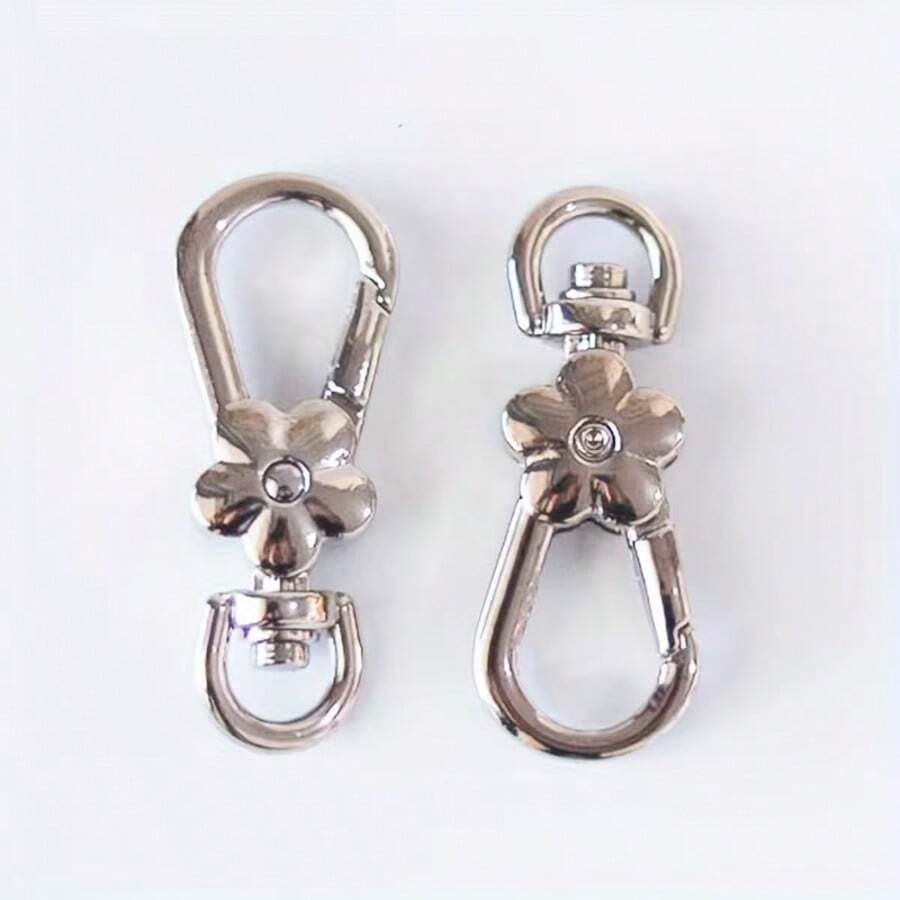 5/10Pcs Flower Buckle Hooks, Rotary Hooks, Dog Buckles, Very Suitable For DIY Hanging Ropes, Jewelry Metal Keychains, Metal Shape Spring Buckles, Openable Climbing Buckles, Keychain Bag Clips, Dog Chain Buckles - Keychain - View 1