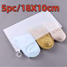 1/5/10 Túi khóa kéo trong suốt, mờ, chống thấm nước, có thể đóng mở lại, dùng để đựng đồ lót, mỹ phẩm, văn phòng phẩm, đồ dùng du lịch. - Trong sáng - Xem 7