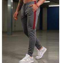 Men's Dry Fit Spandex Pants For Training And Running. Men's Dry Fit Pants For The Gym, Training, Running, And Fitness. - Lead/wine - View 1