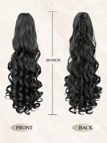 Ponytail Extension Long Wavy Claw Clip Ponytail For Women, 20 Inch Synthetic Hair Extension, Natural Looking Heat Resistant Fluffy Hairpiece - Multicolor - View 5