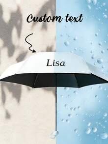 Customizable Logo Text Portable Sun Umbrella, Personalized Mini Folding Design, Suitable For Business Trips, Weddings, Family Gatherings, Lightweight Multifunctional Rain And Sun Umbrella - Multicolor - View 2