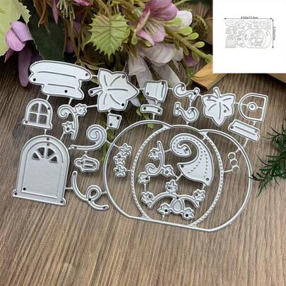 Molde de corte de metal, molde de corte de césped personalizado, plantilla de estampado de calabaza para scrapbooking, elaboración de tarjetas, suministros de manualidades DIY