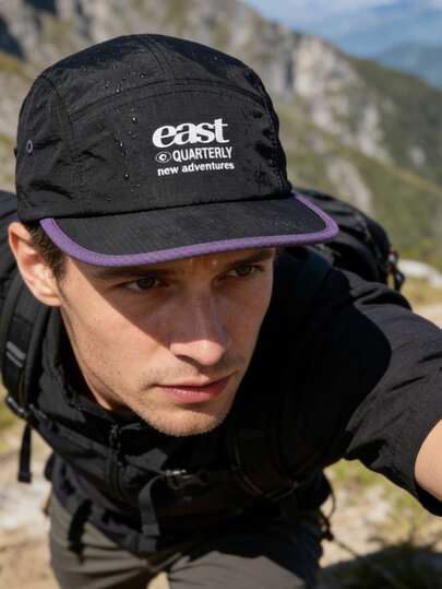 1顶复古速干撞色平沿棒球帽，速干防晒遮阳棒球帽，男女皆宜，适合春夏佩戴，轻便透气，适合跑步、骑行、徒步等户外活动。